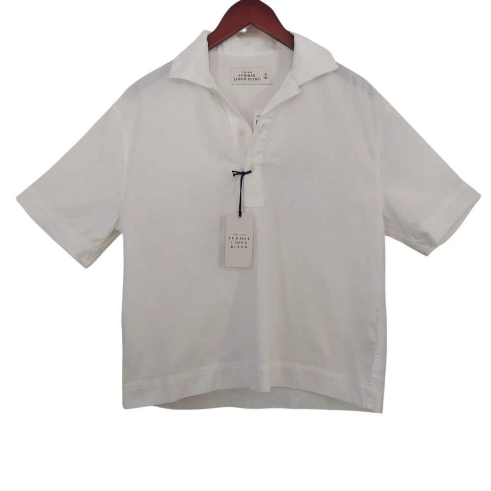 Abercrombie & Fitch Men’s SZ S White The Summer Linen Blend S/S Shirt NEW